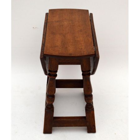 Kleine antike Solid Oak Drop Leaf Occasional Tisch