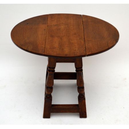 Kleine antike Solid Oak Drop Leaf Occasional Tisch
