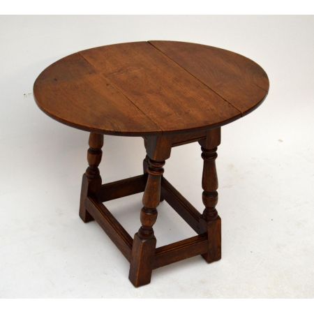 Kleine antike Solid Oak Drop Leaf Occasional Tisch