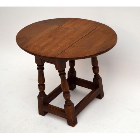 Kleine antike Solid Oak Drop Leaf Occasional Tisch