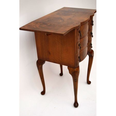 Antiker Nussbaum Tropfen Flap Beistelltisch mit Schubladen