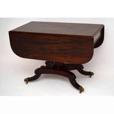 Antiker Regency Mahagoni Pembroke Esstisch