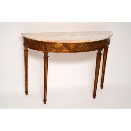 Antiker vergoldeter Marmor Konsolentisch