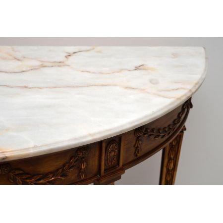 Antiker vergoldeter Marmor Konsolentisch