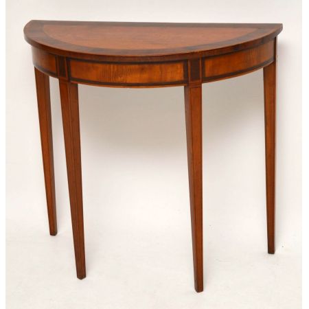 Antiker George III Intarsien Satinholz Konsole Beistelltisch