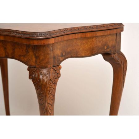 Antiker Burr Nussbaum Kartentisch