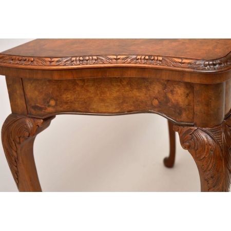 Antiker Burr Nussbaum Kartentisch