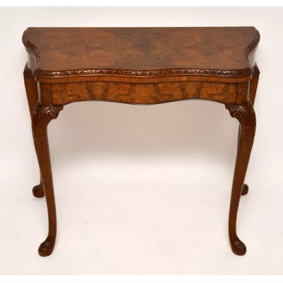 Antiker Burr Nussbaum Kartentisch