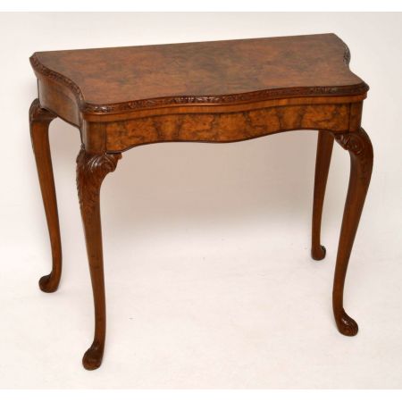 Antiker Burr Nussbaum Kartentisch