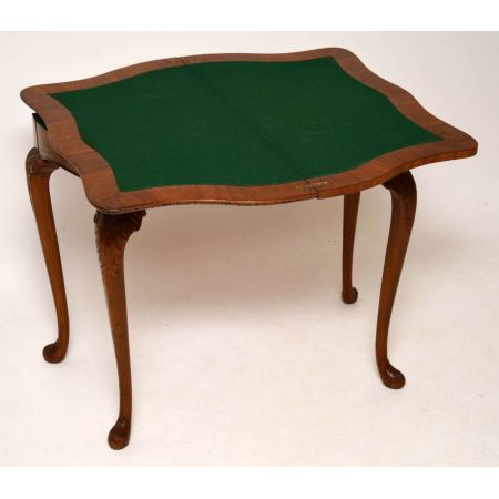 Antiker Burr Nussbaum Kartentisch