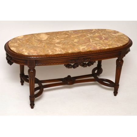 Antiker französischer Marmor Kaffeetisch