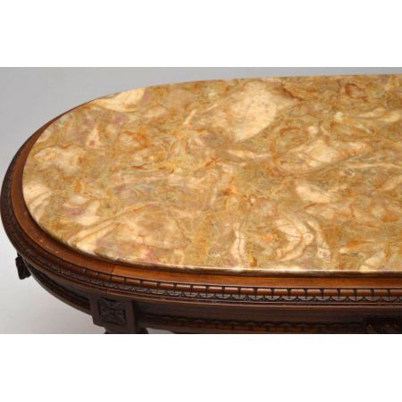 Antiker französischer Marmor Kaffeetisch