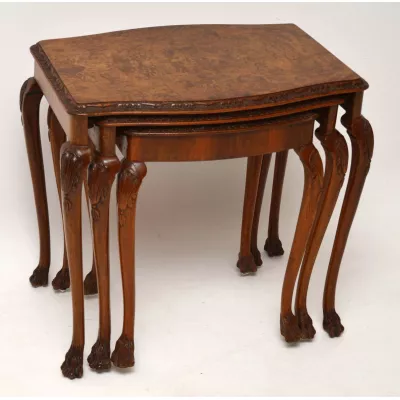 Antiker Queen Anne Nussbaum Nest 3er-Set