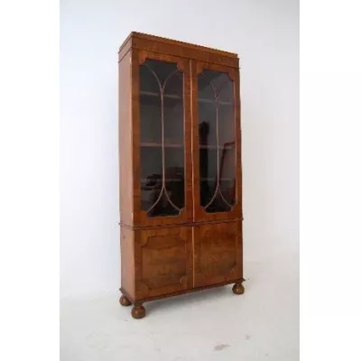 Antiker Edwardian Bücherschrank Holzschrank Antike Vitrine 