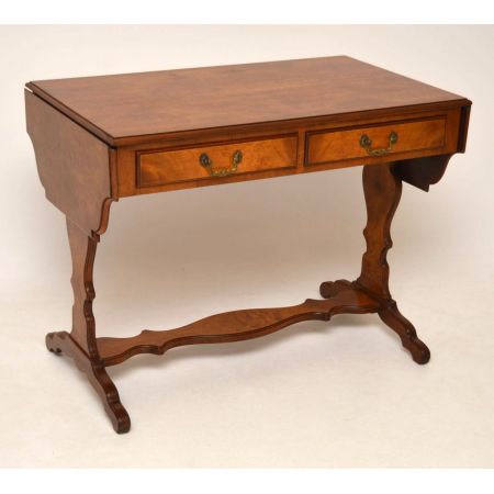 Antiker Georgian Burr Nussbaum Sofa Tisch