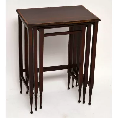 Antiker „Edwardian“ Intarsien Nest aus Mahagoni