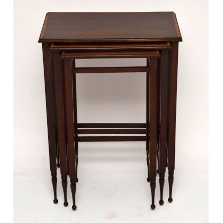 Antiker „Edwardian“ Intarsien Nest aus Mahagoni