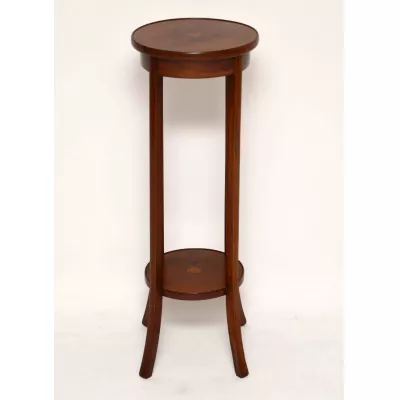 Antiker Edwardian Intarsien Mahagoni Beistell-/ Lampentisch