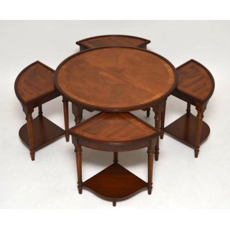 Antiker Georgean Couchtisch Nest aus Mahagoni