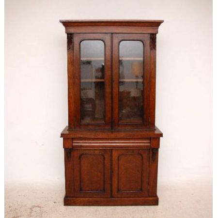 Zweigeteiltes  Bookcase Antique Victorian Walnut 