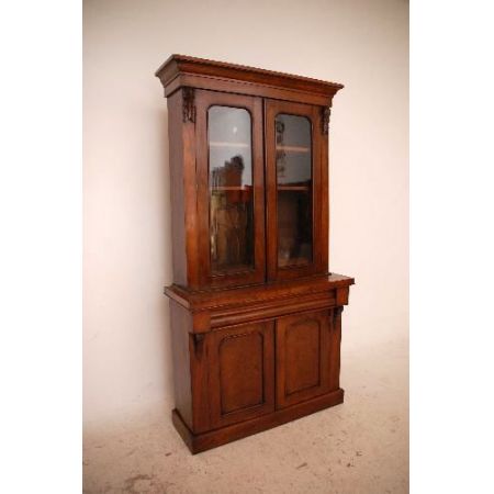 Zweigeteiltes  Bookcase Antique Victorian Walnut