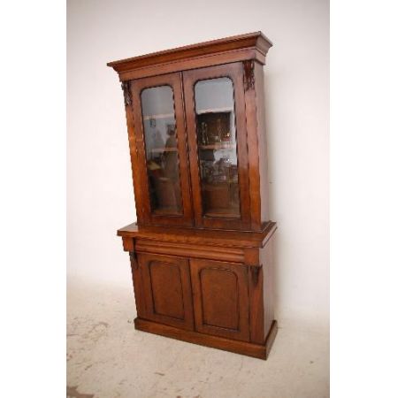 Zweigeteiltes  Bookcase Antique Victorian Walnut