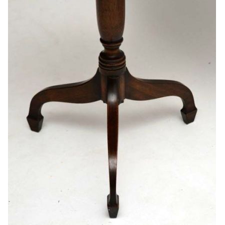 Antiker Mahagoni Regency Leder Drum-Table