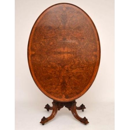 Antiker Victorian Nussbaum Esstisch