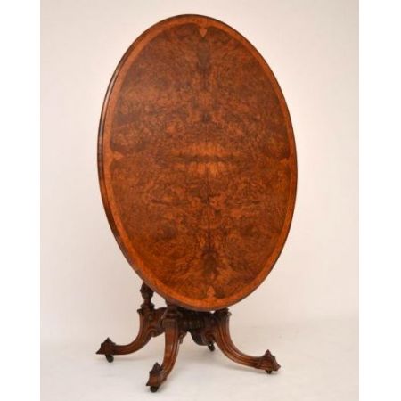 Antiker Victorian Nussbaum Esstisch