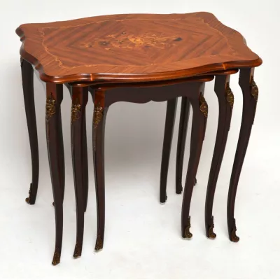 Antikes französisches Rosenholz Nest – 3er-Set