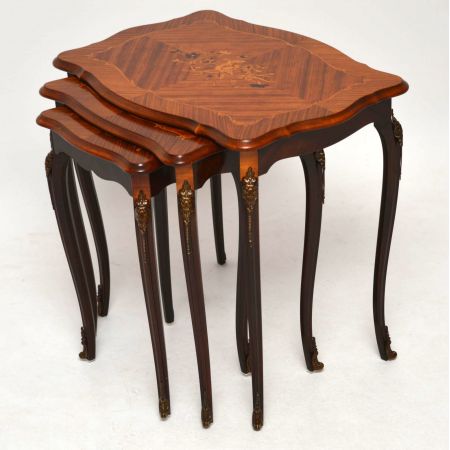 Antikes französisches Rosenholz Nest – 3er-Set