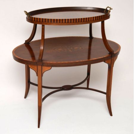 Antiker Edwardian Etagere aus Mahagoni und Satinholz