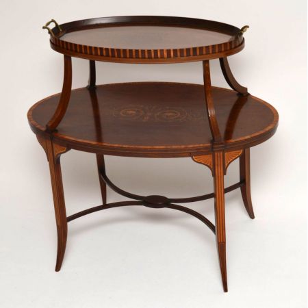 Antiker Edwardian Etagere aus Mahagoni und Satinholz