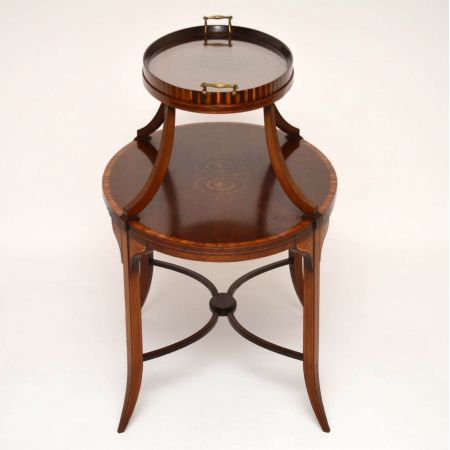 Antiker Edwardian Etagere aus Mahagoni und Satinholz