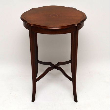 Antiker Edwardianischer Mahagoni Tisch mit Intarsien / Occasional Table