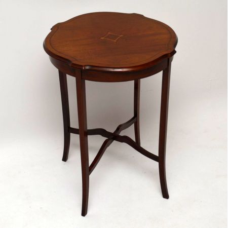 Antiker Edwardianischer Mahagoni Tisch mit Intarsien / Occasional Table