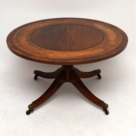 Antique Mahogany & Leather Coffee Table