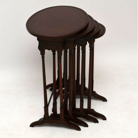 Antique Edwardian Mahogany Nest of Four Tables