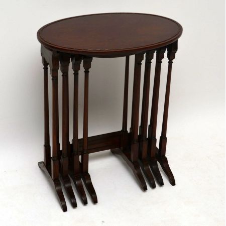 Antique Edwardian Mahogany Nest of Four Tables
