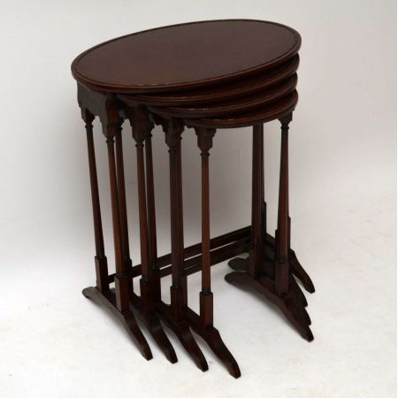 Antique Edwardian Mahogany Nest of Four Tables