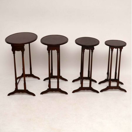 Antique Edwardian Mahogany Nest of Four Tables