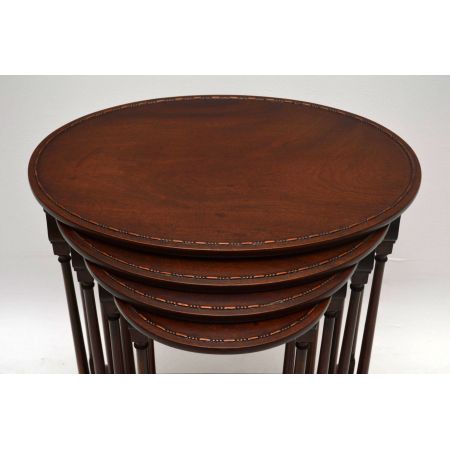 Antique Edwardian Mahogany Nest of Four Tables