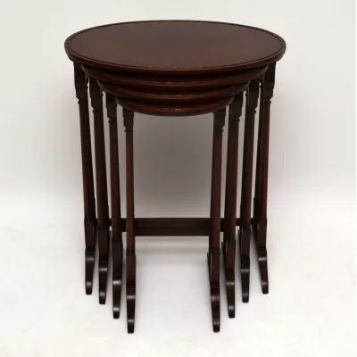 Antique Edwardian Mahogany Nest of Four Tables