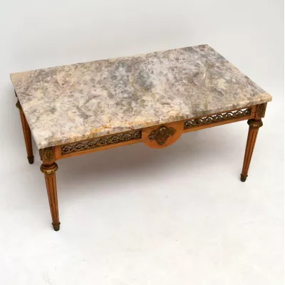 Antique French Marble Top Coffee Table