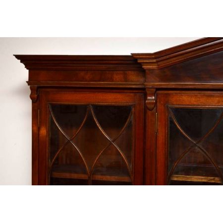 Mahagoni  Bücherschrank Bibliothek  Breakfront Bookcase mit Sekretär 