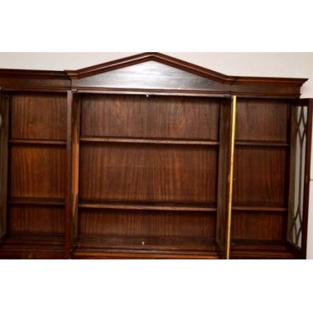 Mahagoni  Bücherschrank Bibliothek  Breakfront Bookcase mit Sekretär 