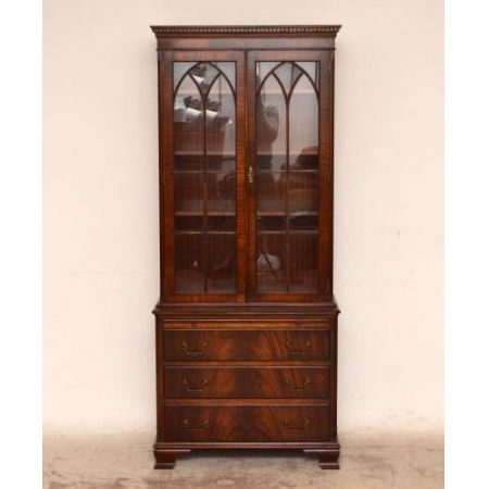 Georgian Style Bookcase Flame Mahagoni
