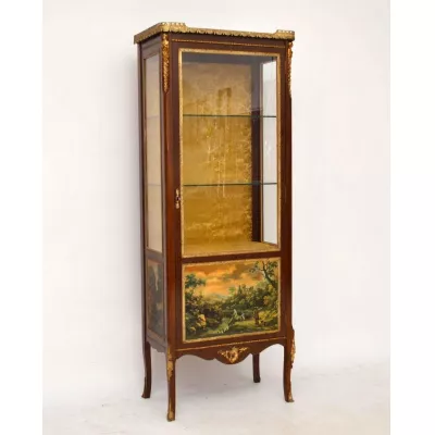Edle Antike Vitrine von 1930 Schaukasten aus Mahagoni Holzvitrine Glasvitrine