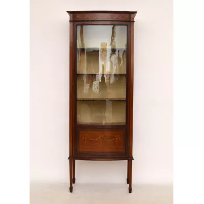 Edwardian Mahagoni Vitrine Bow Front