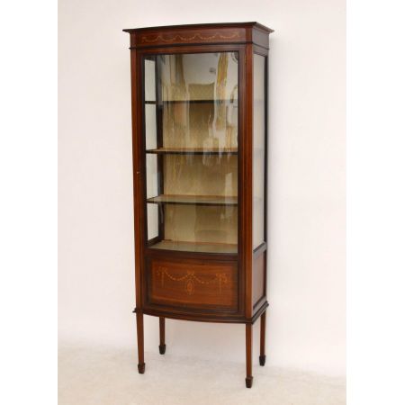 Edwardian Mahagoni Vitrine Bow Front